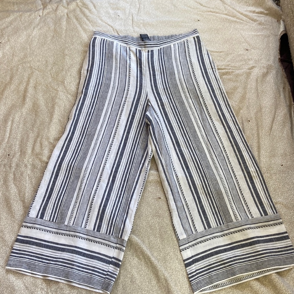 Blue and white pants